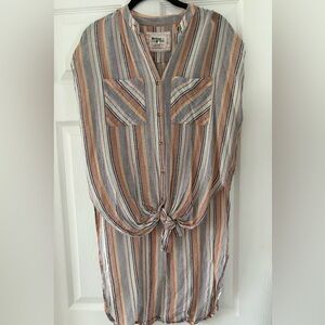 Holding Horses Anthropologie oversized striped sleeveless tunic top